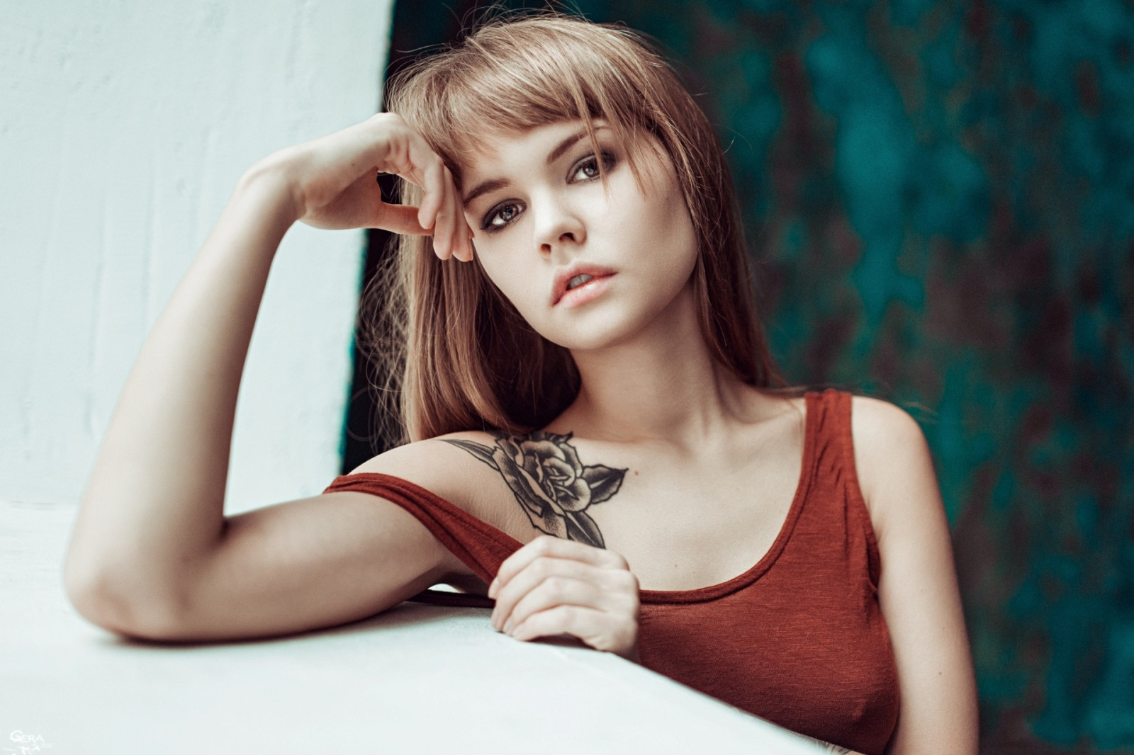 Wallpaper Women Blonde Long Hair Looking At Viewer Anastasia