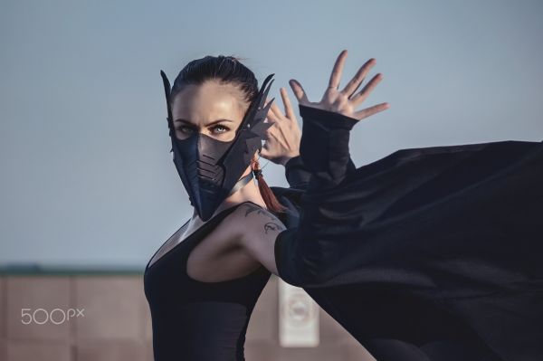 Wallpaper Model Women Outdoors Cosplay Brunette Knee Highs Thigh