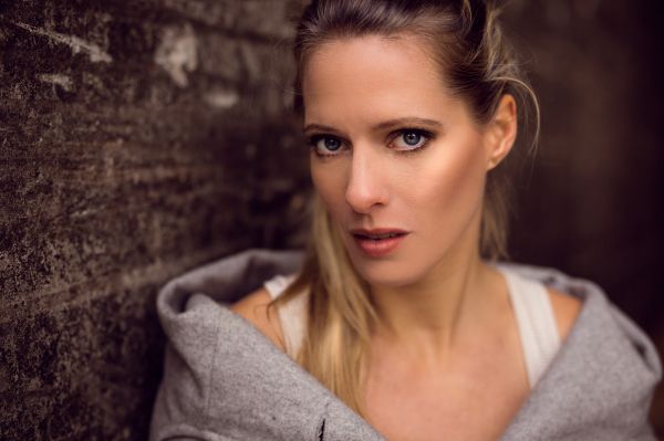 Wallpaper Women Blonde Blue Eyes Pink Shirt Jean Shorts Bokeh