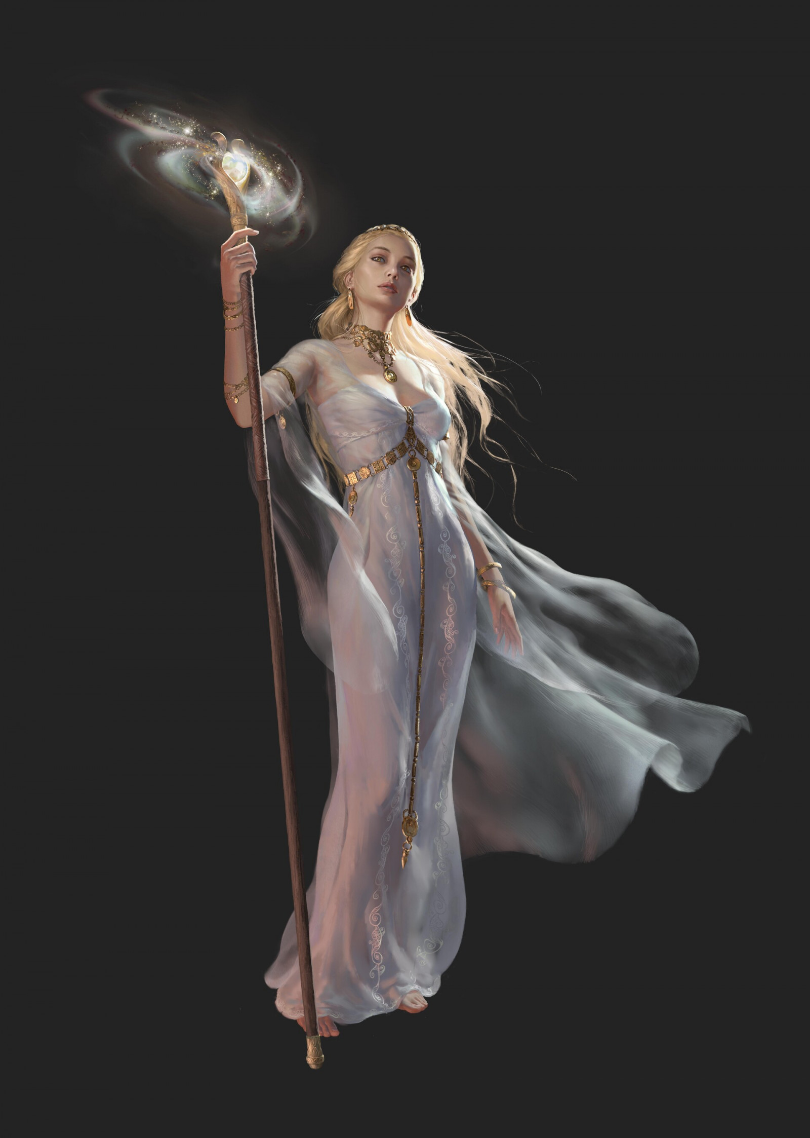 Wallpaper Artwork Fantasy Art Fantasy Girl Women Dress Blonde