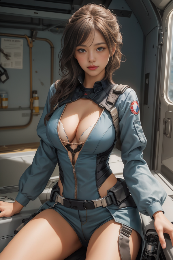 胸部,女孩,头发,性感的,女人,飞行员