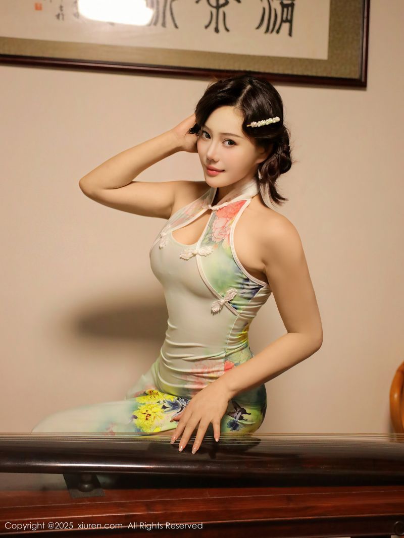 asijský, pryč, Pozadí, cheongsam, temný, šaty