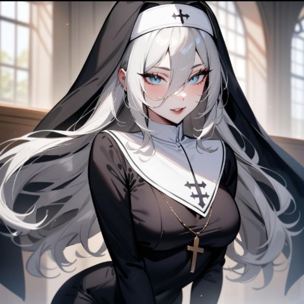 ai,anime,blue eyes,cristianismo,gray hair,medium breasts