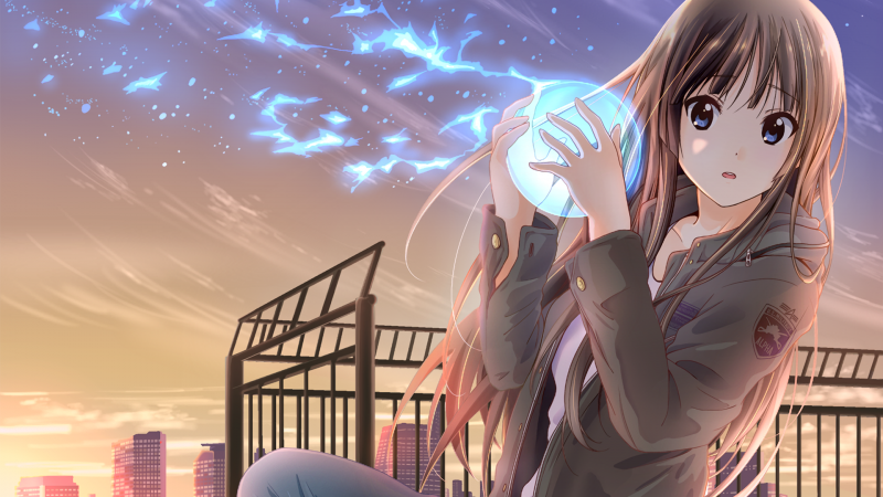 anime jente,himmel,Sky,tegnefilm,flash photography,cg artwork