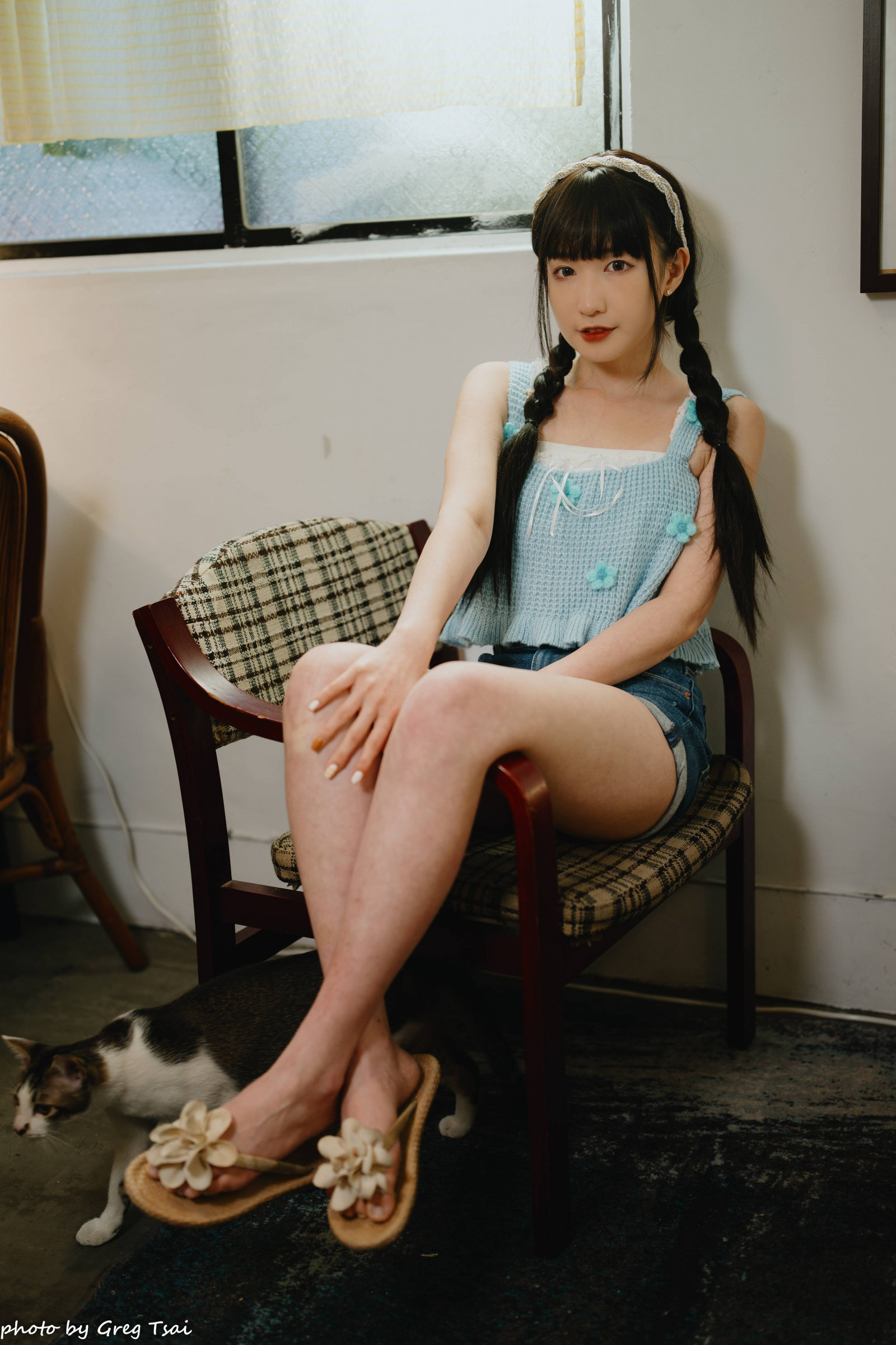 indoors, long hair, table, window, woman