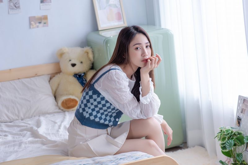 modrý,kontrolor,plést,mini,sukně,vesta