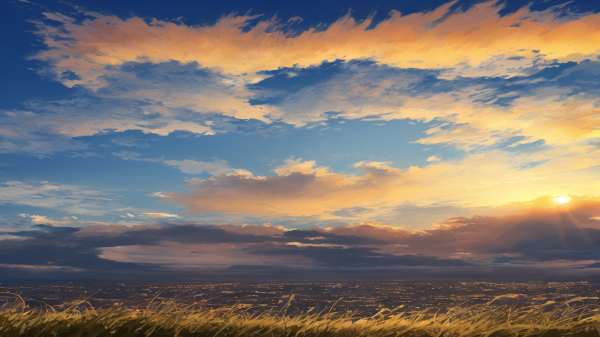 artwork,cloud,digital art,dusk,scenery,sky