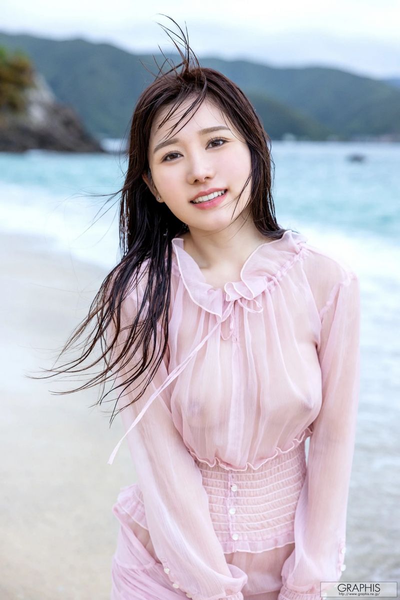 asijský,tělo,roztomilý,šaty,pláž,šifón