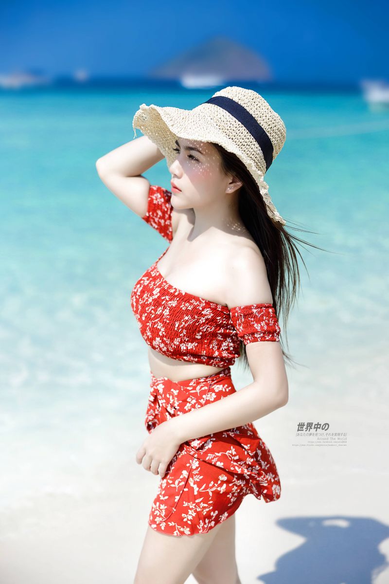 asijský, pláž, loď, Crop Top, květinový, off shoulder asijský, pláž, loď, Crop Top, květinový, off shoulder