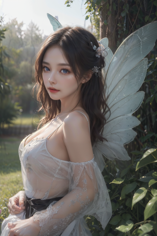AIGC,beautiful,breasts,cleavage,cosplay,fairy
