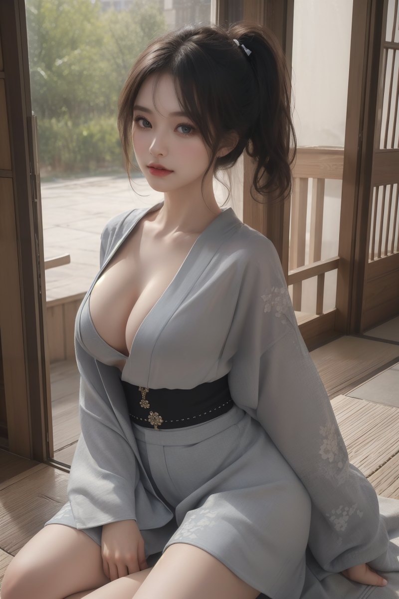 AIGC,breasts,cleavage,cosplay,girl,hair