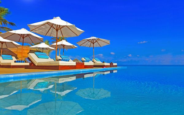 noon, shiny, sky, splendor, cool, pool