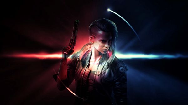 composition,blue,cyberpunk,futuristic,red,shine