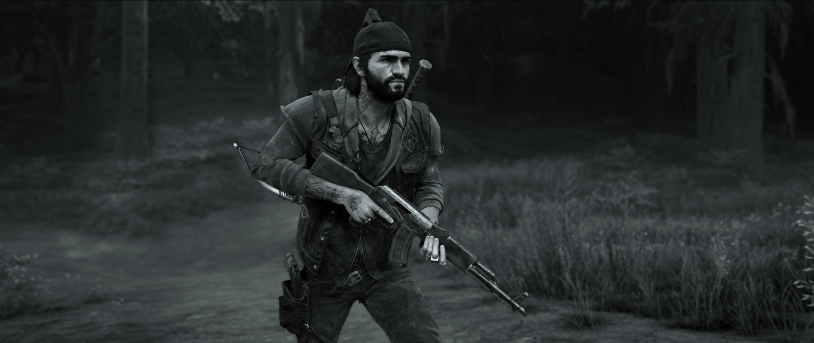 dage gået, ultrabrede, monokrom, sort og hvid, militær person,, air gun, maskinpistol, militær uniform, marinesoldater, plante, soldat, haglgevær, stil, Ballistic vest, geværløbet, flash photography, military organization, non commissioned officer, personlige værnemidler, hær, hjelm, infanteri, militær officer, kasket, rekreation, monokrom fotografering, uniform, hat, mørke, militær camouflage, skydning, militær, baseball kasket, skæg, græs, troop, spil, Skov, pc spil