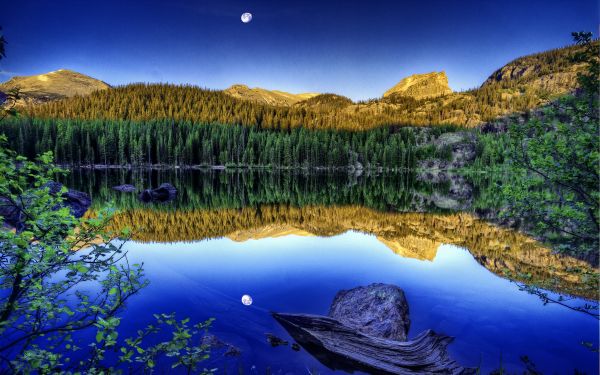 green,hd,blue,forest,lake