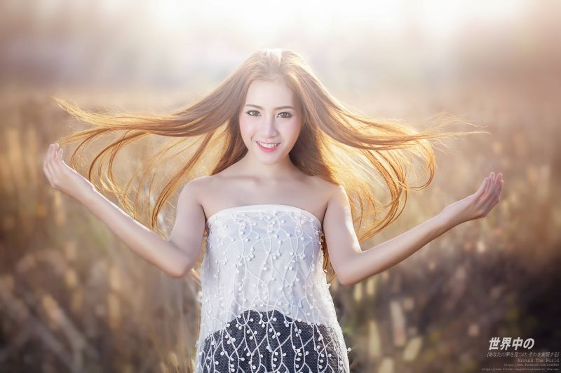 asiático,bikini,linda,hembra,niña,modelo