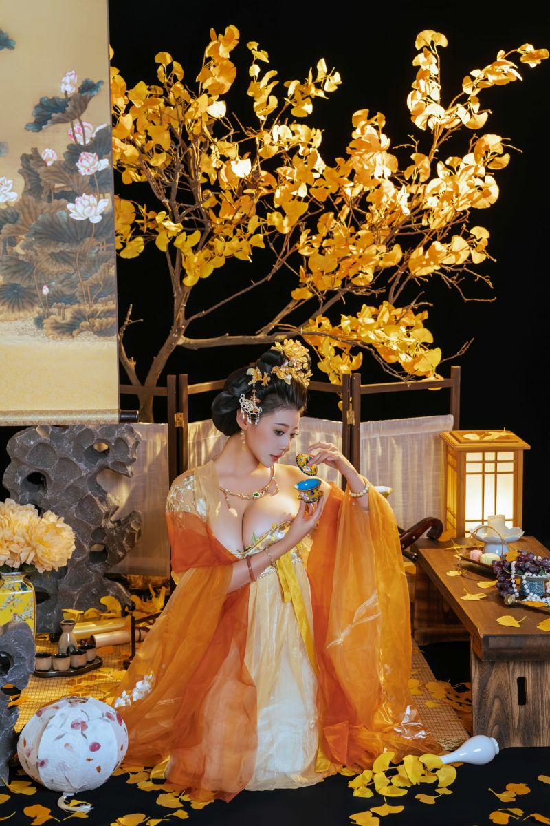 asiatico, bracciali, sfaldamento, gioielleria in oro, hanfu, interno