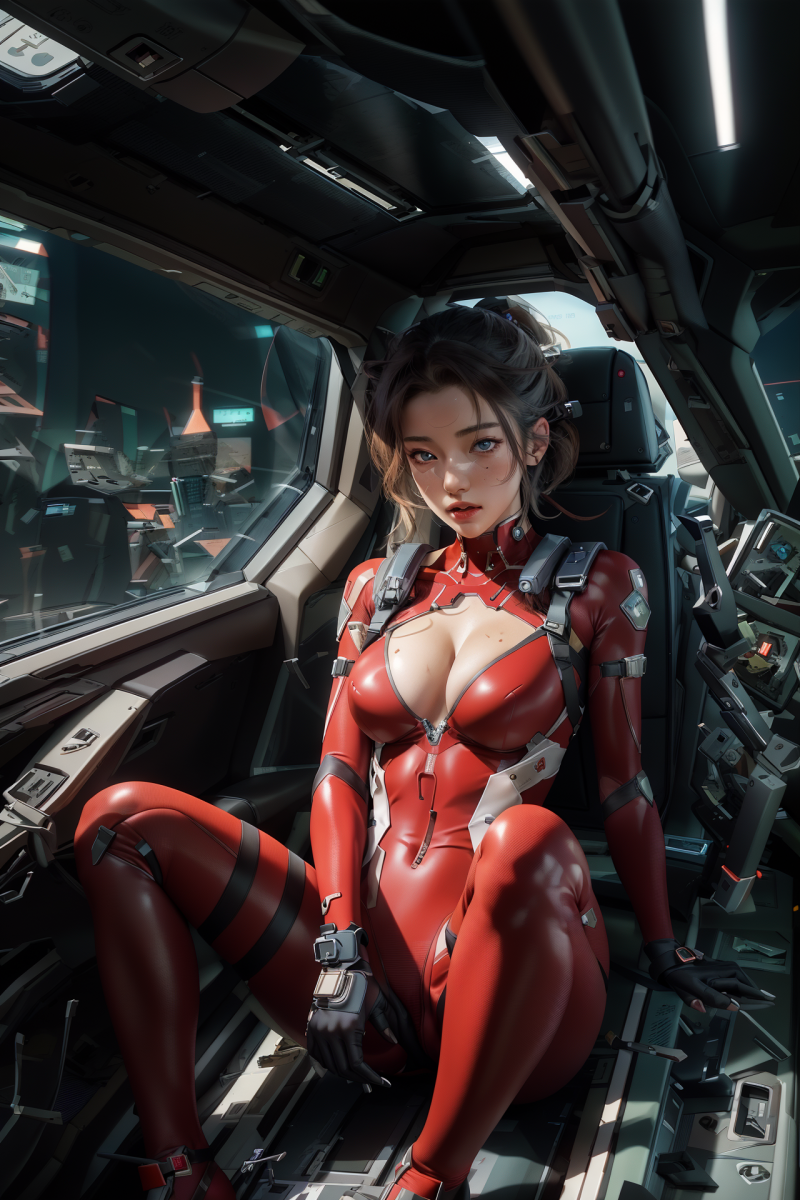 bodysuit,futuristische,benen,rood,sexy,vrouw