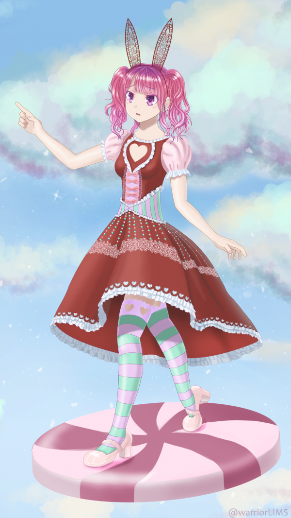 anime,ART,bunny,bunny girl,candy,cute
