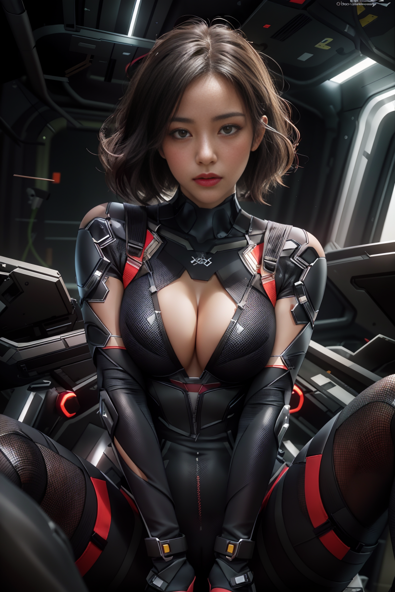 바디 슈트,미래의,다리,빨간,섹시한,여자