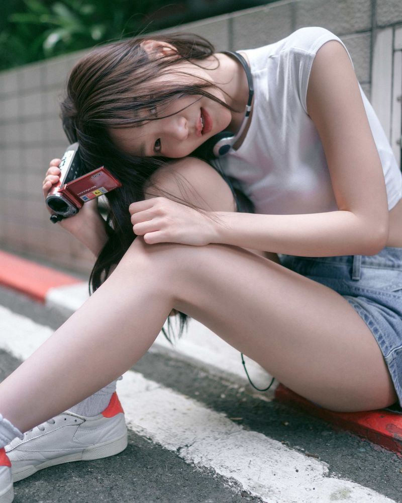 Balkon,Kopfhörer,Geländer,Frau