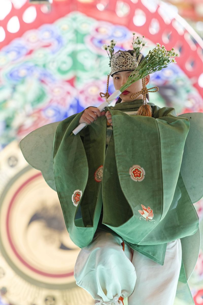 KUNST,asiatisk,bambus,sort og hvid,blå,ceremoni