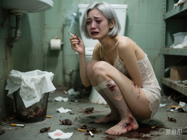 abuse,ai,injury,messy,warehouse,woman