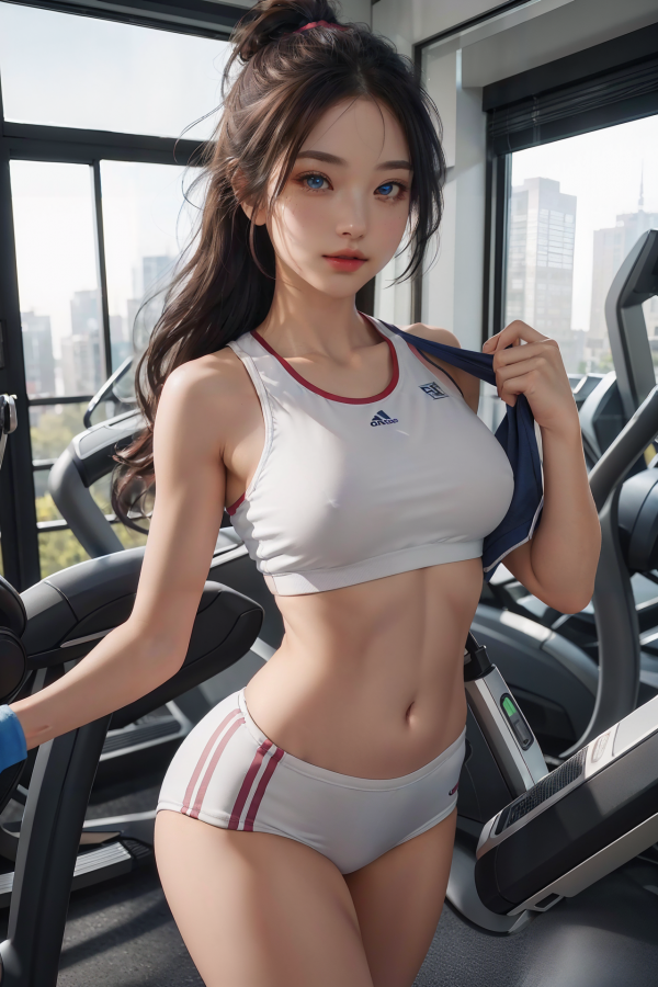 AIGC,breasts,confidence,girl,gym,health