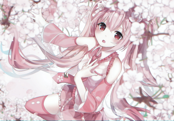 anime girl,cute,kawaii,anime,flower,pink