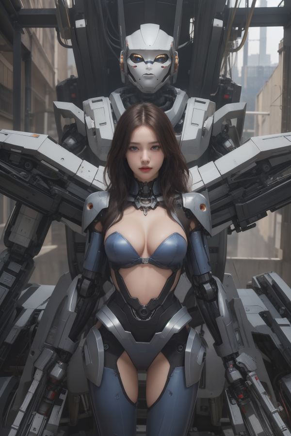 AIGC,armor,beautiful,breasts,cleavage,cosplay