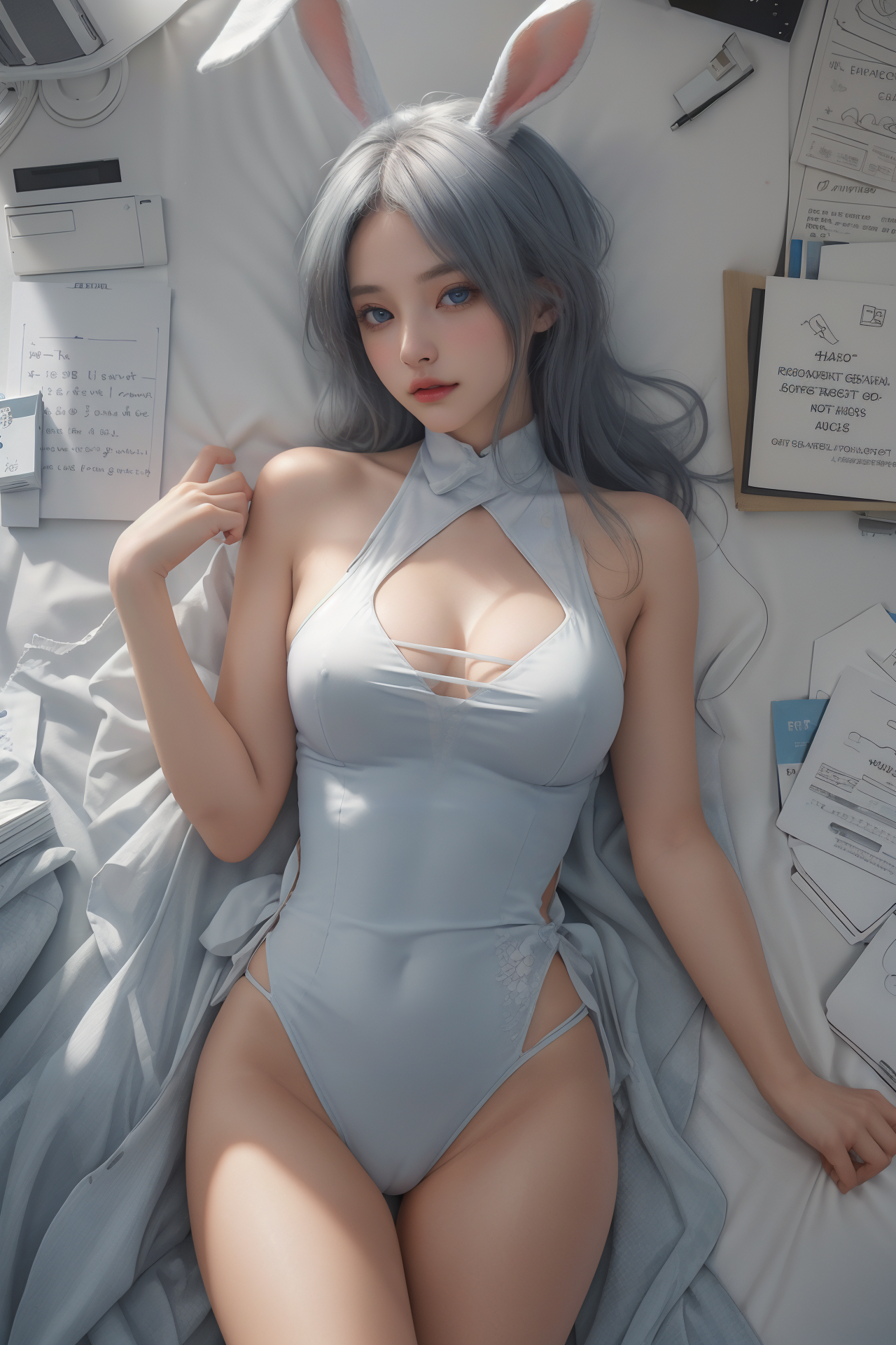 AIGC, beautiful, breasts, bunny, cleavage, cosplay, female, girl, sexy, sweet