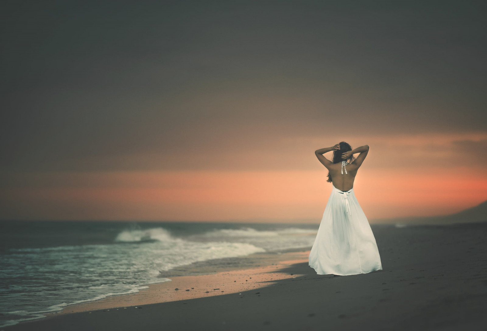 women, lady, model, Person, photography, wallpaper, water, sky, wedding dress, cloud, dress, People in nature, flash photography, happy, bridal clothing, gesture, beach, body of water, tree, afterglow, gown, horizon, dusk, formal wear, landscape, sand, sunset, sunrise, romance, wedding, ocean, backlighting, rock, dawn, fun, evening, wind wave, coast, reflection, Sun, shadow, sitting, wave, love, ceremony, heat, sea, silhouette, aeolian landform, photo shoot