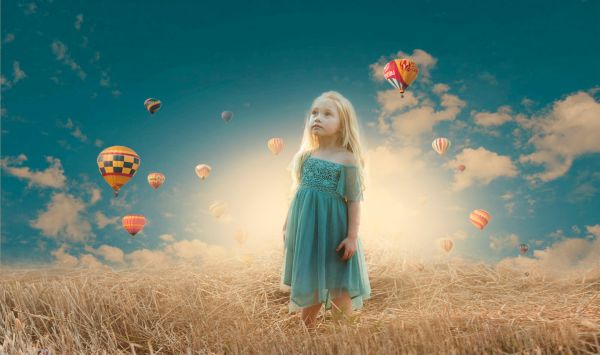 balloon,beautiful,cloud,sky,girl,child