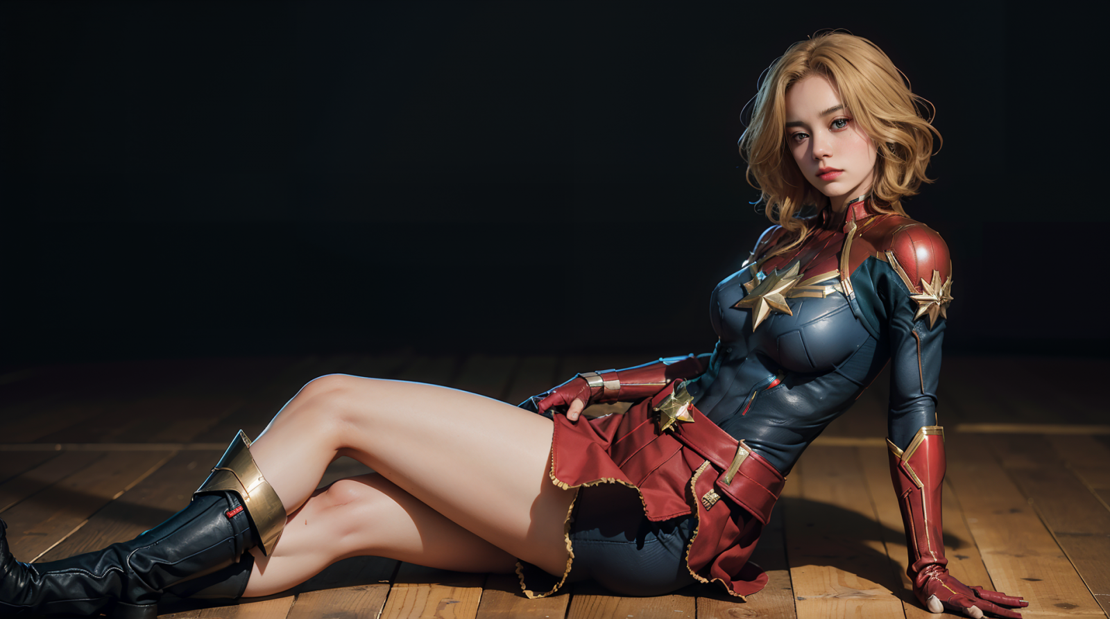 Captain Marvel, cleavage, girl, hot, marvel, sexy