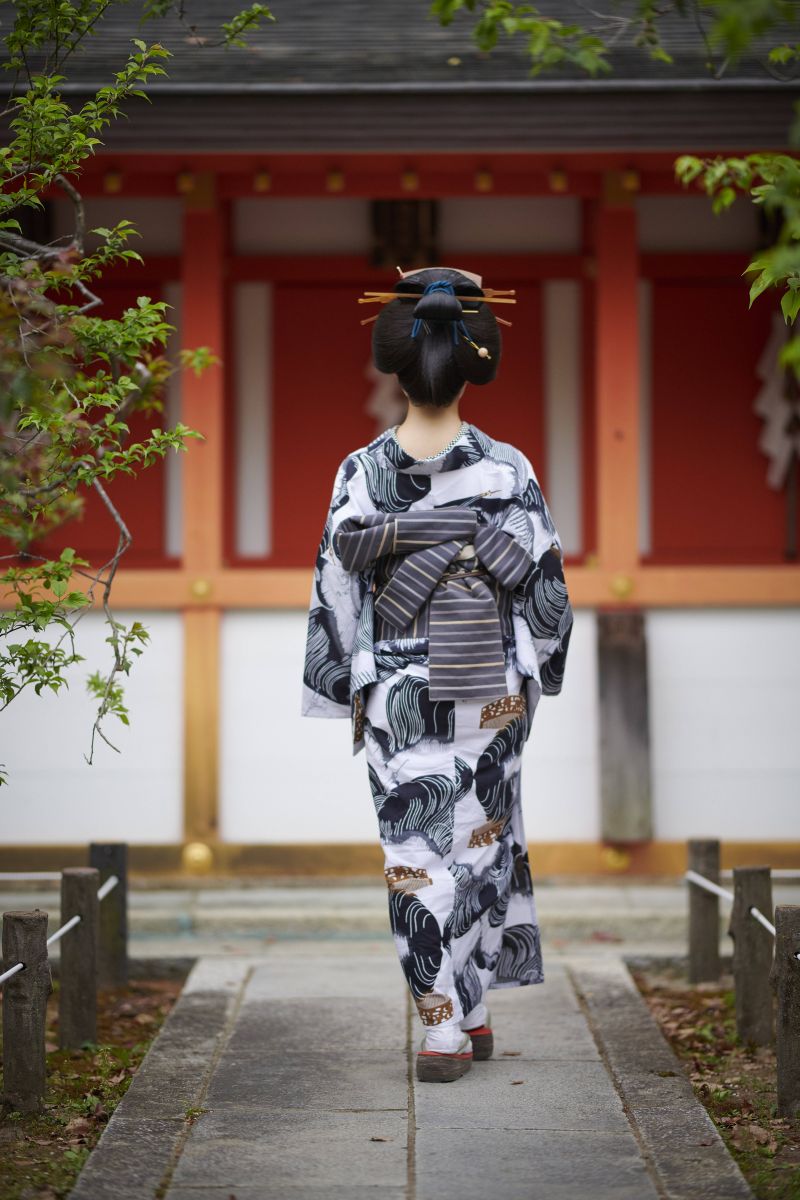 KUNST,asiatisk,bambus,sort og hvid,blå,ceremoni