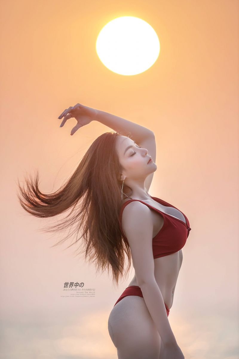 asijský, atletický, bikiny, dramatic lighting, venkovní, portrét asijský, atletický, bikiny, dramatic lighting, venkovní, portrét