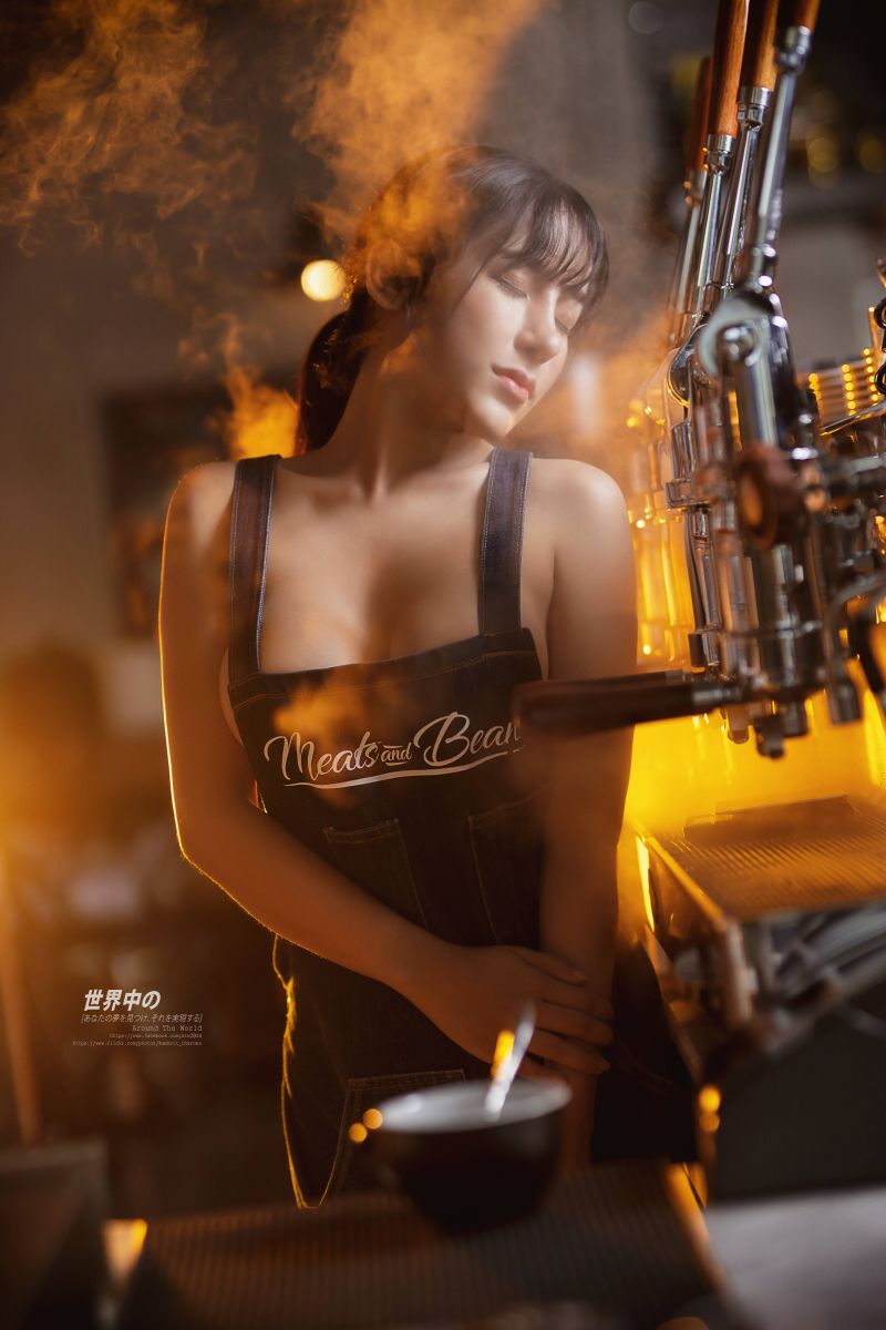 Barista,kavárna,káva,model,žena