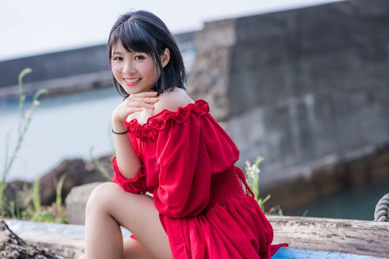 voda,asijský,Přirozené světlo,venkovní,portrét,rocky beach