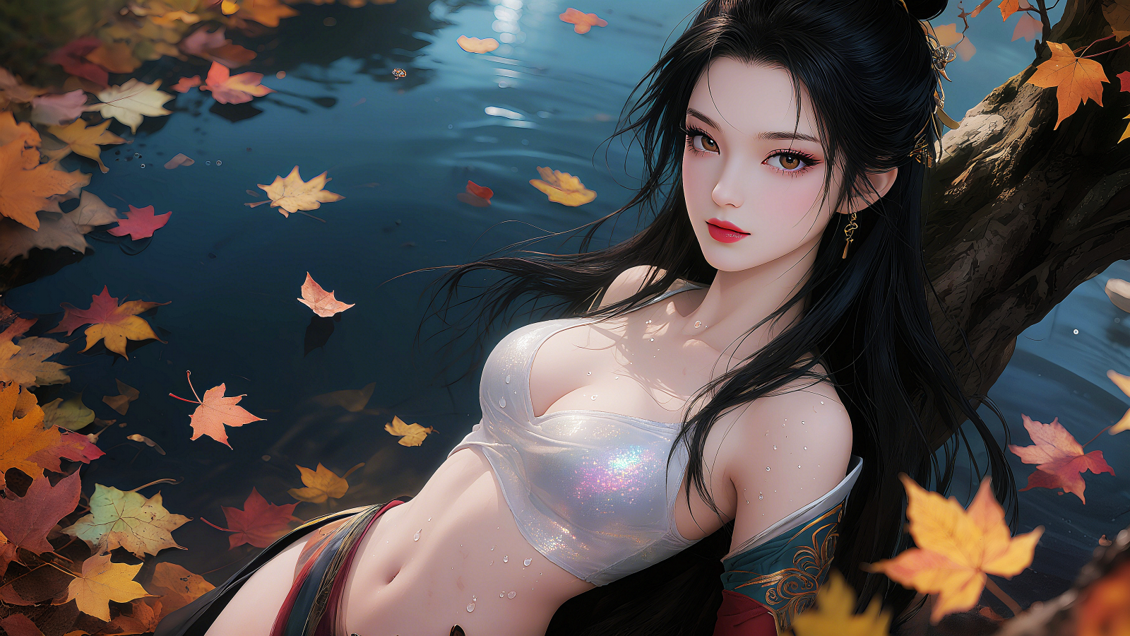 女の子, 秋, セクシー