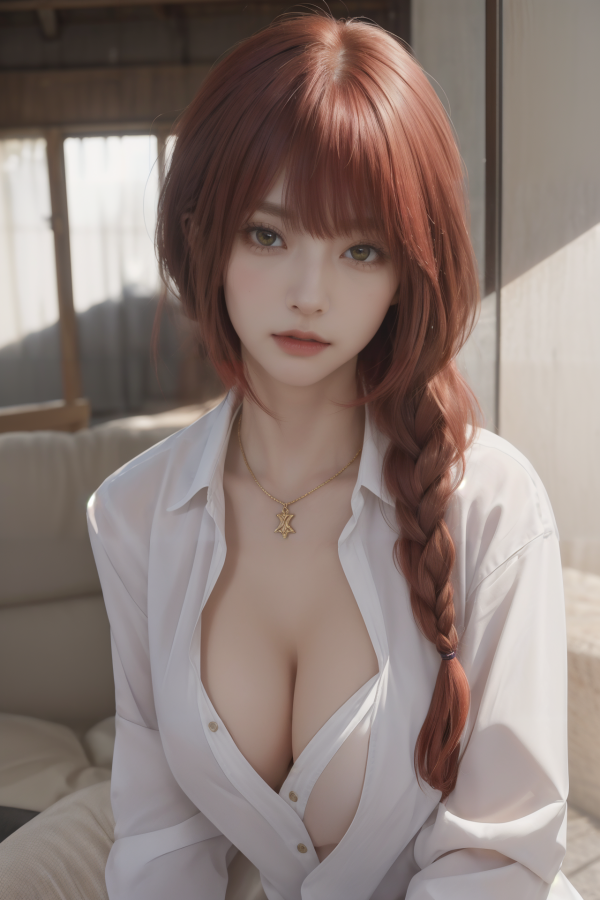 AIGC, anime girls, beautiful, breasts, Chainsaw Man, cleavage