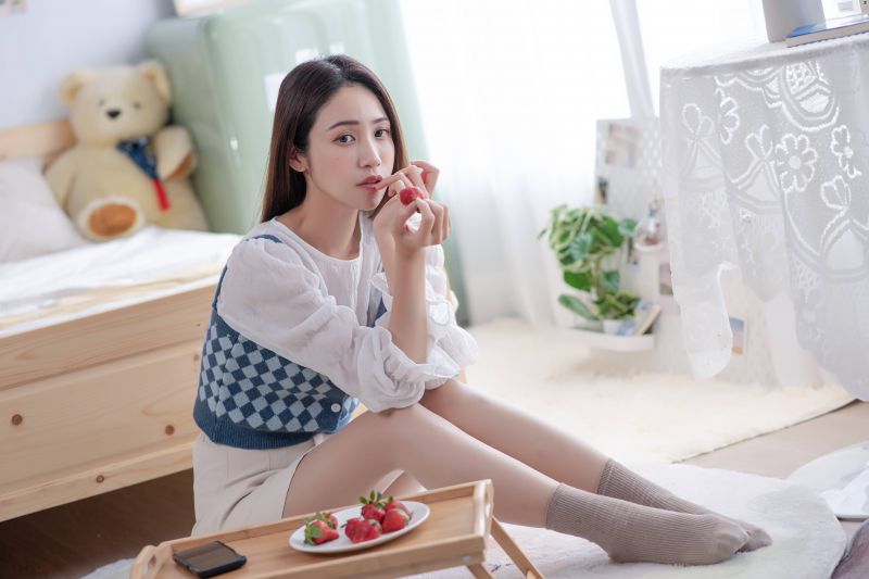 modrý,kontrolor,plést,mini,sukně,vesta