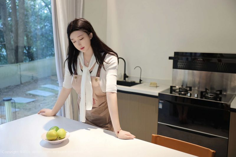 forklæde,skranke,frugt,køkken,halskæde,stående