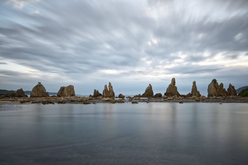 KUNST,asiatisk,bambus,sort og hvid,blå,ceremoni