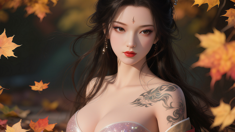 Mädchen,Frau,sexy,Herbst,Rose