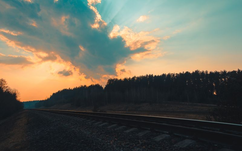 vej,himmel,solnedgang