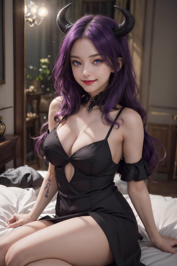 ai art,AI Girl,AIGC,black dress,breast,choker