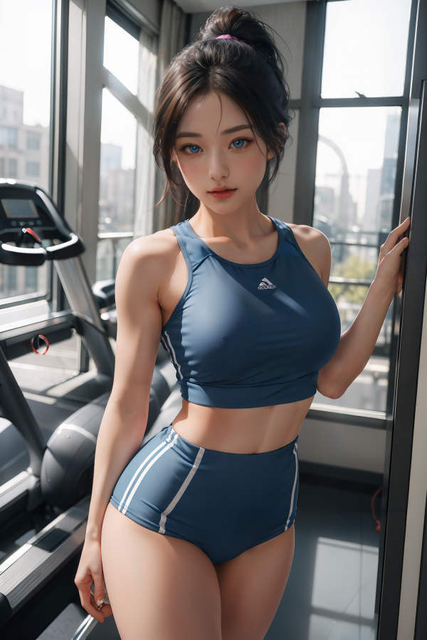 AIGC,breasts,confidence,girl,gym,health