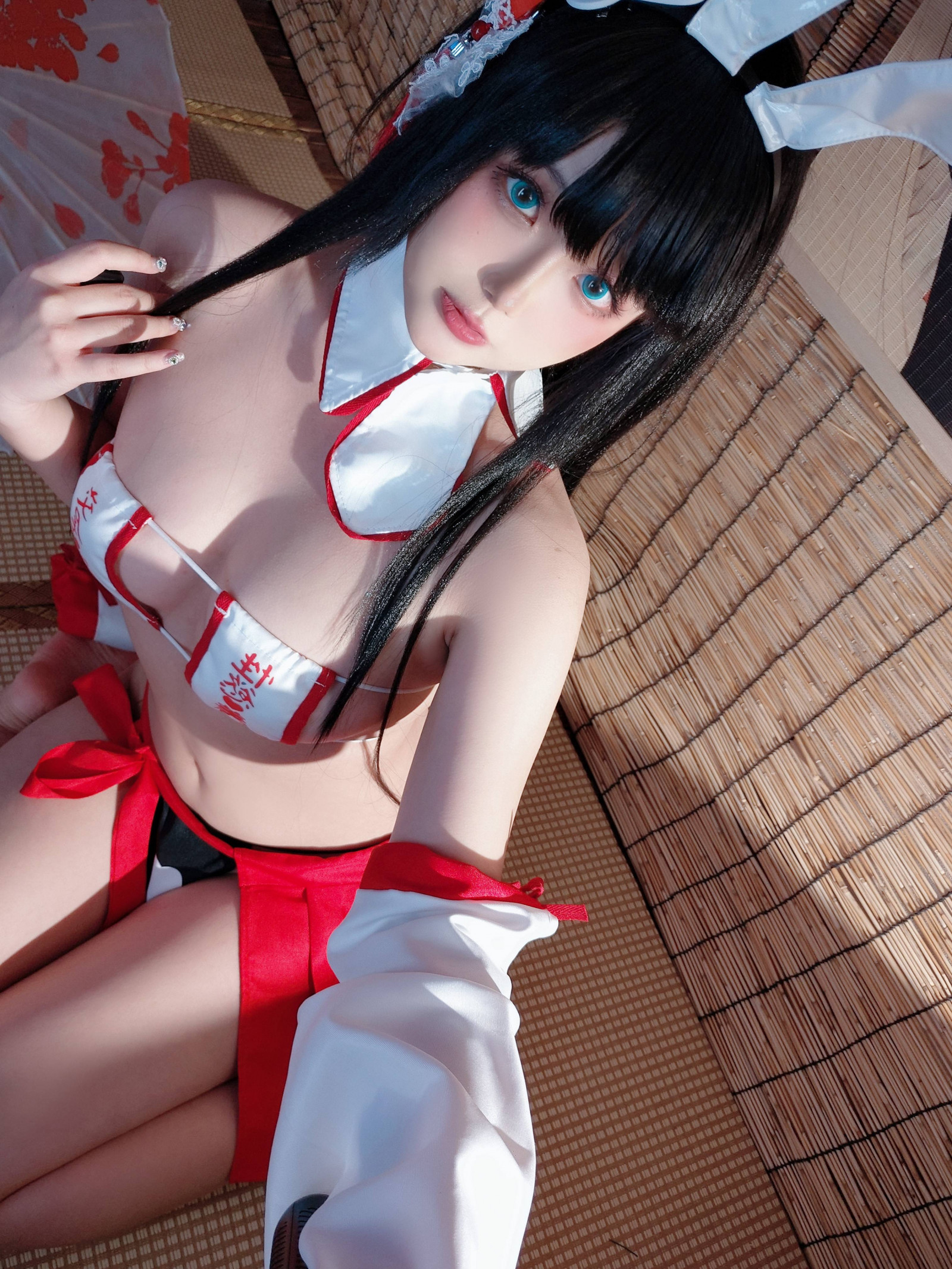 Çiçeği, tavşan, Kiraz, Cosplay, kulaklar, Kapalı alanlarda, Japonca, kimono, kırmızı, Baştan çıkarıcı, geleneksel, Kadın