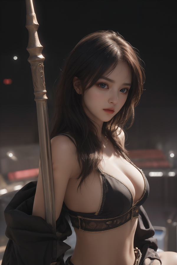 AIGC,beautiful,breasts,cleavage,cosplay,female warrior