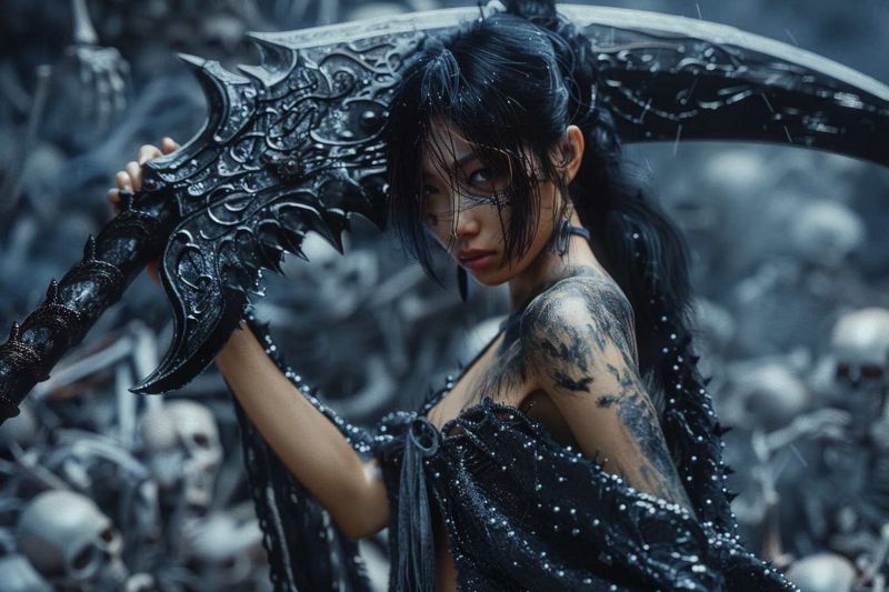 Ai,tưởng tượng đen tối,Lưỡi hái,Bộ xương,Sọ,Chiến binh